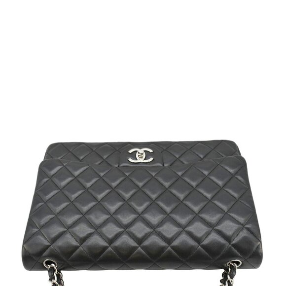 Chanel  Maxi Double Flap Leather Shoulder Bag Black - Picture 5 of 13